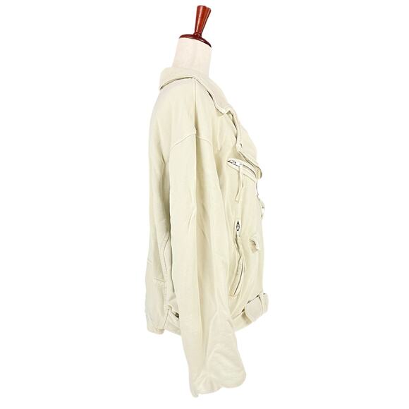 FREE PEOPLE WE THE FREE Rebel Rebel Knit Moto Cotton Terry Jacket Size M - Picture 7 of 10